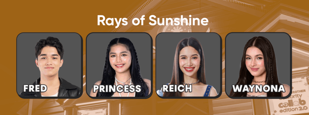 Team Rays of Sunshine (PBB Collab 2.0) - Fred Moser, Princess Aliyah, Reich Alim, and Waynona Collings