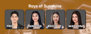 Team Rays of Sunshine (PBB Collab 2.0) - Fred Moser, Princess Aliyah, Reich Alim, and Waynona Collings