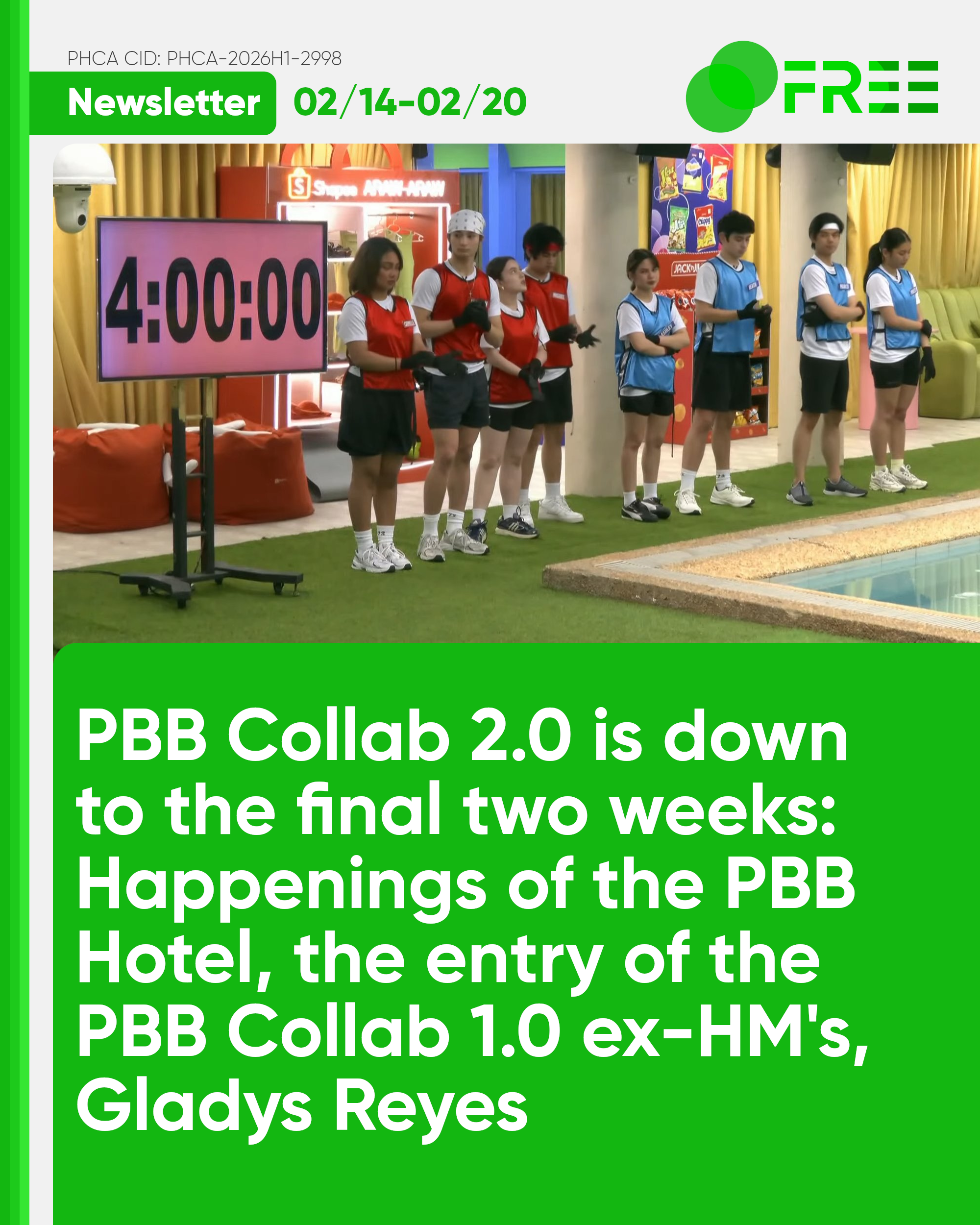 For this week’s featured article of our newsletter, the PBB Collab 2.0 is down to the final two weeks, with some happenings at the PBB Hotel, the entry of the PBB Collab 1.0 ex-housemates, including Gladys Reyes.