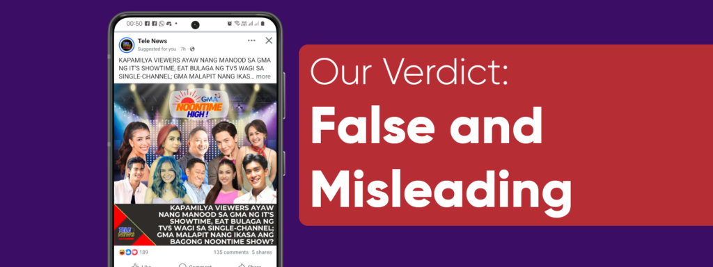 DRPS PHCA Check: Will GMA replace Noontime High from Its Showtime? Its not true