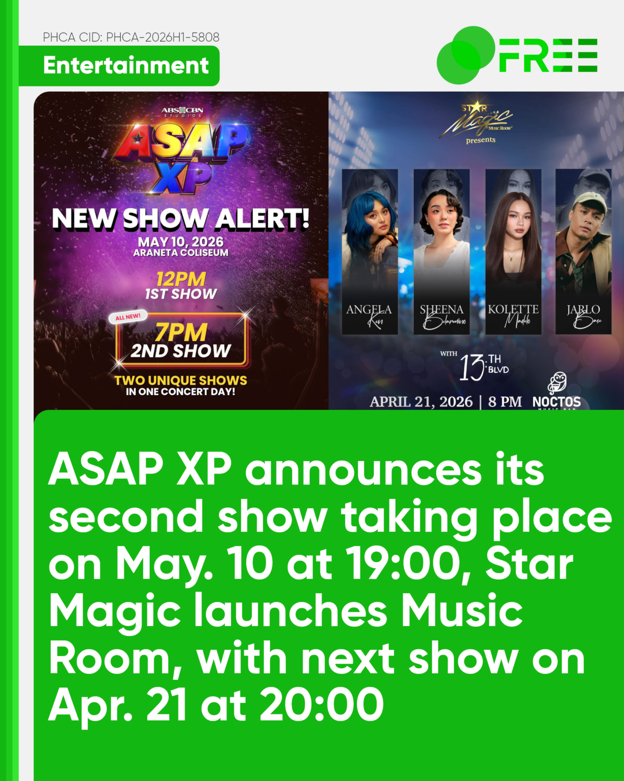 Entertainment: ASAP XP adds 2nd show at 19:00, Star Magic launches ...